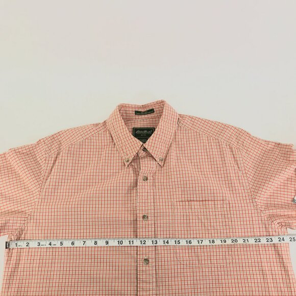 Eddie Bauer 80's 2-Ply Cotton Poplin Shirt Men's Large Short Sleeve Casual Woven - Picture 6 of 10